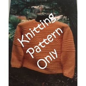 New Sarah James CH 505 Sampler Crew Neck Pullover Sweater Knitting Pattern